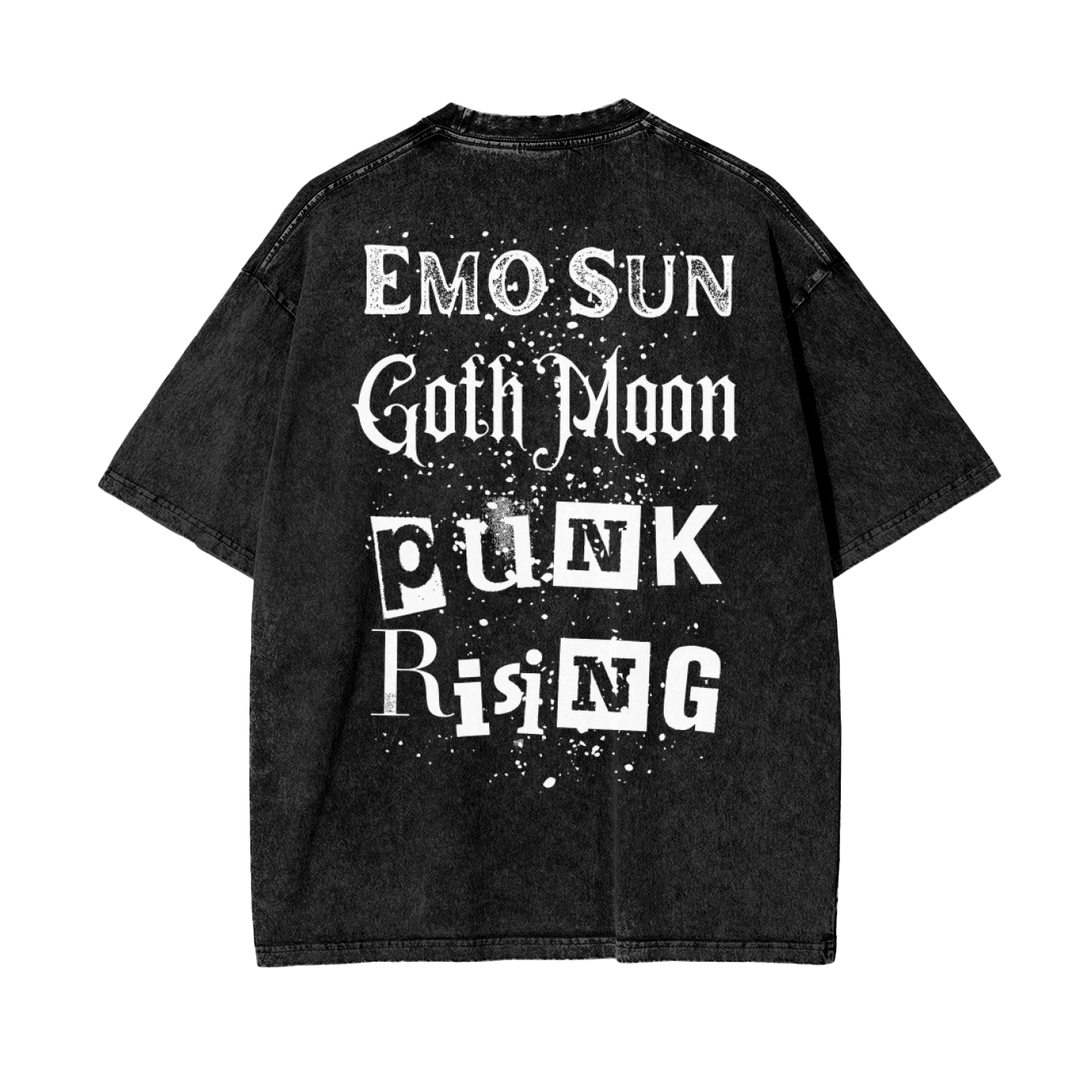 SolarPunk (FRT/BK) Emo Goth Unisex Oversize Snow Washed T-Shirt