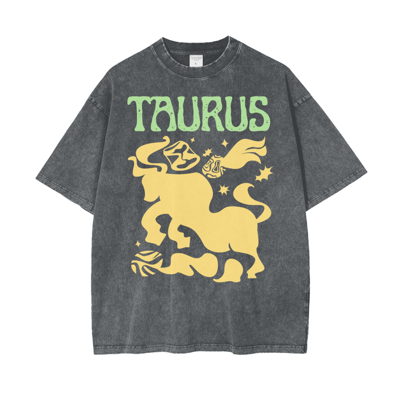 Zodiac Taurus Psychedelic Snow Washed T-Shirt