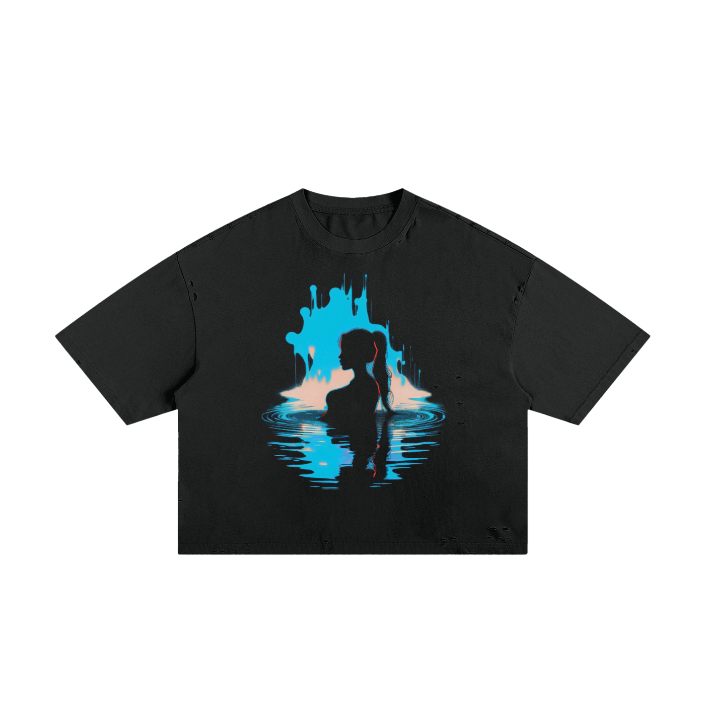 Pool Oasis Unisex Classic Frayed Boxy Tee