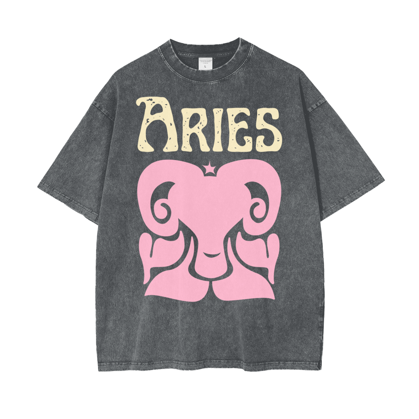 Zodiac Aries Psychedelic Snow Washed T-Shirt