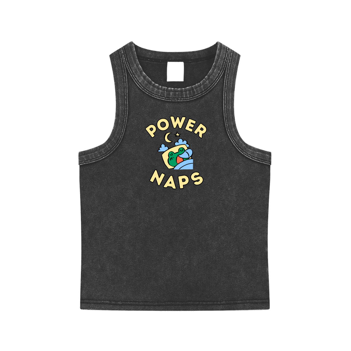 Power Naps Frog Snow Washed Tank Top