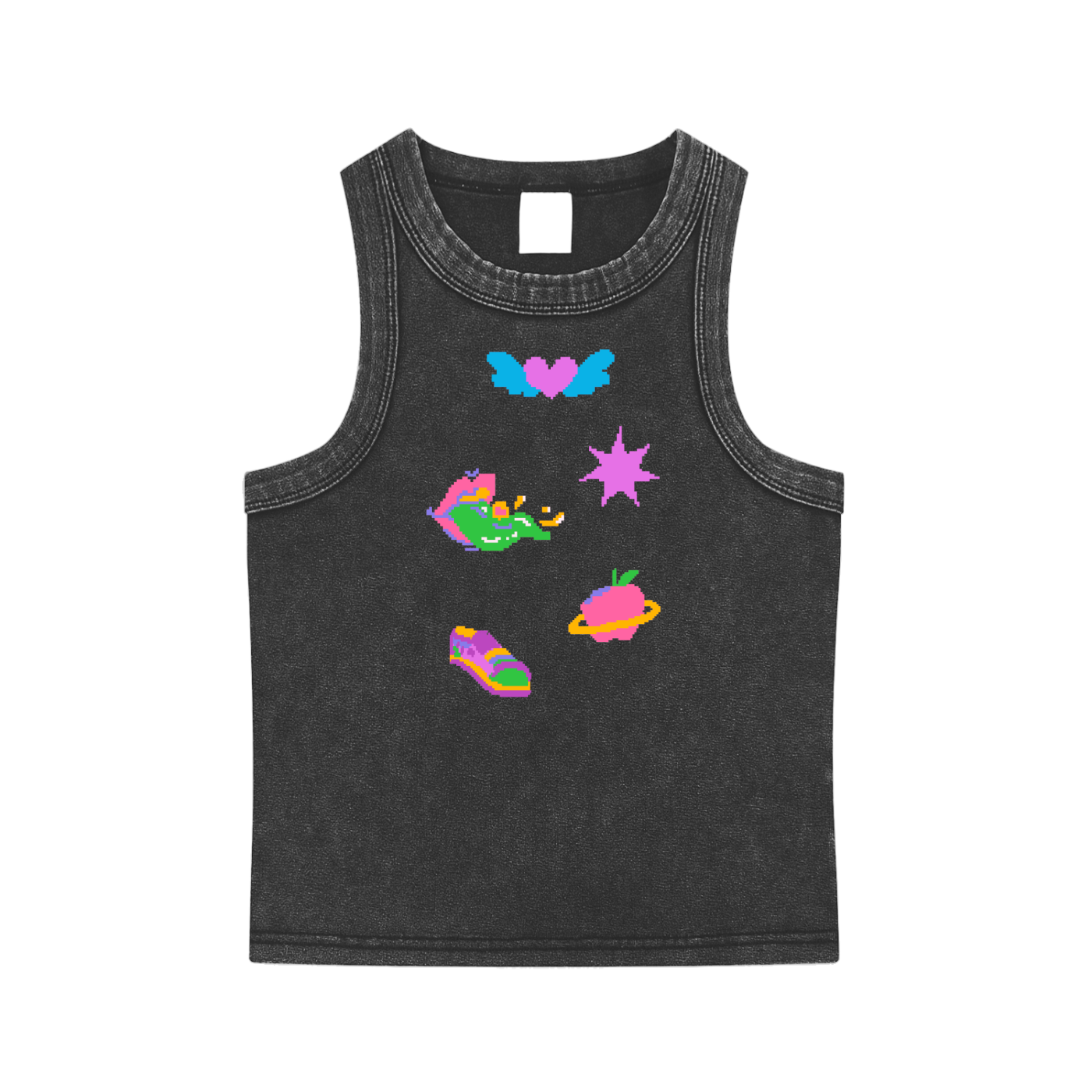 Game Icons Heart Snow Washed Tank Top