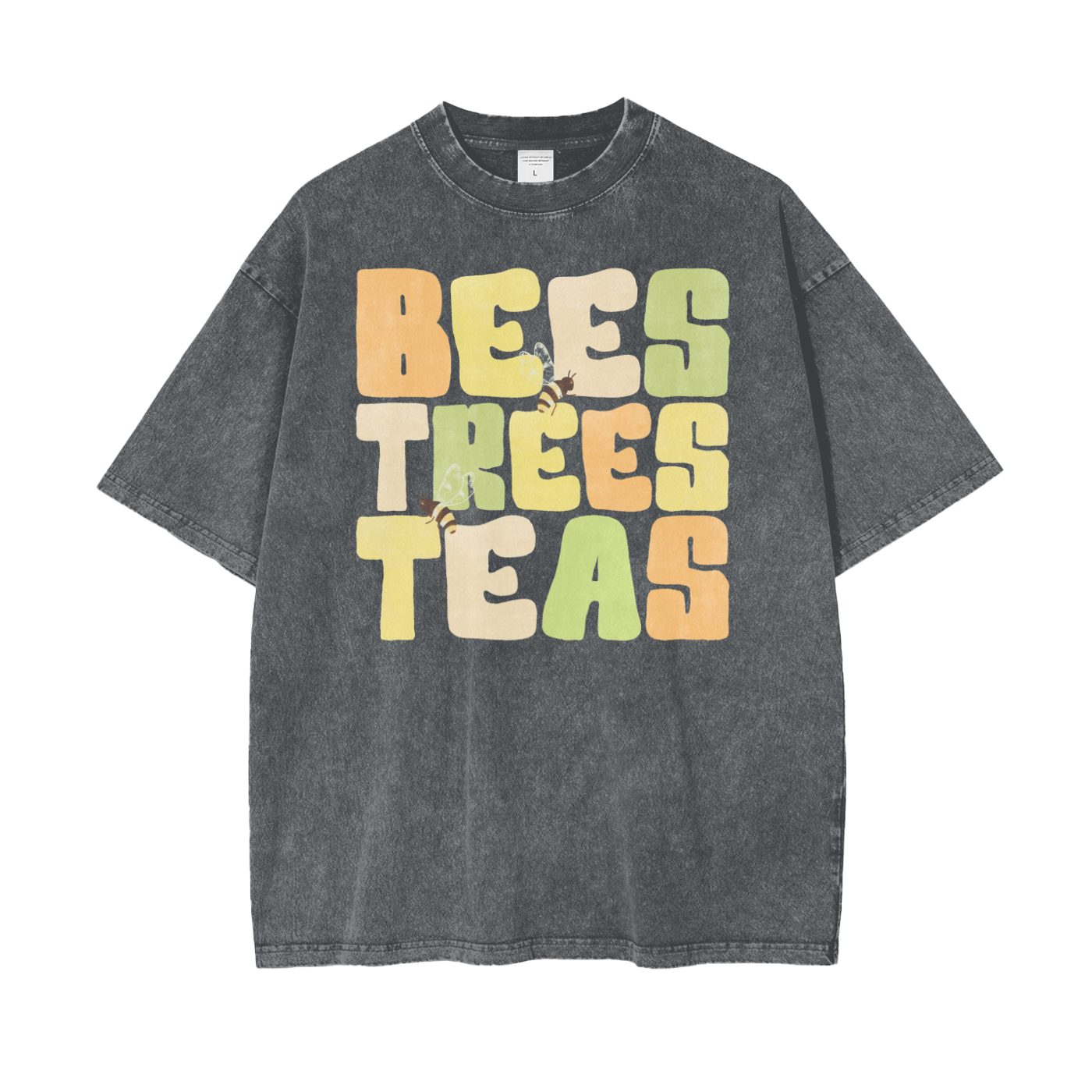 Bees Trees Unisex Oversize Snow Washed T-Shirt