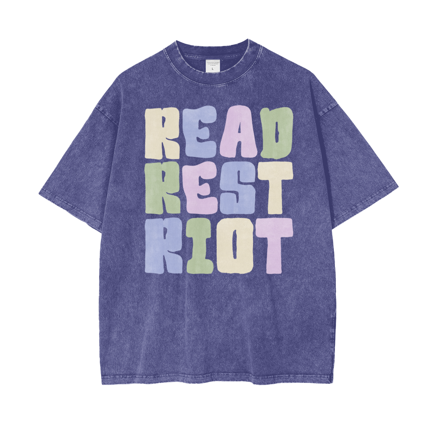 Read Rest Unisex Oversize Snow Washed T-Shirt
