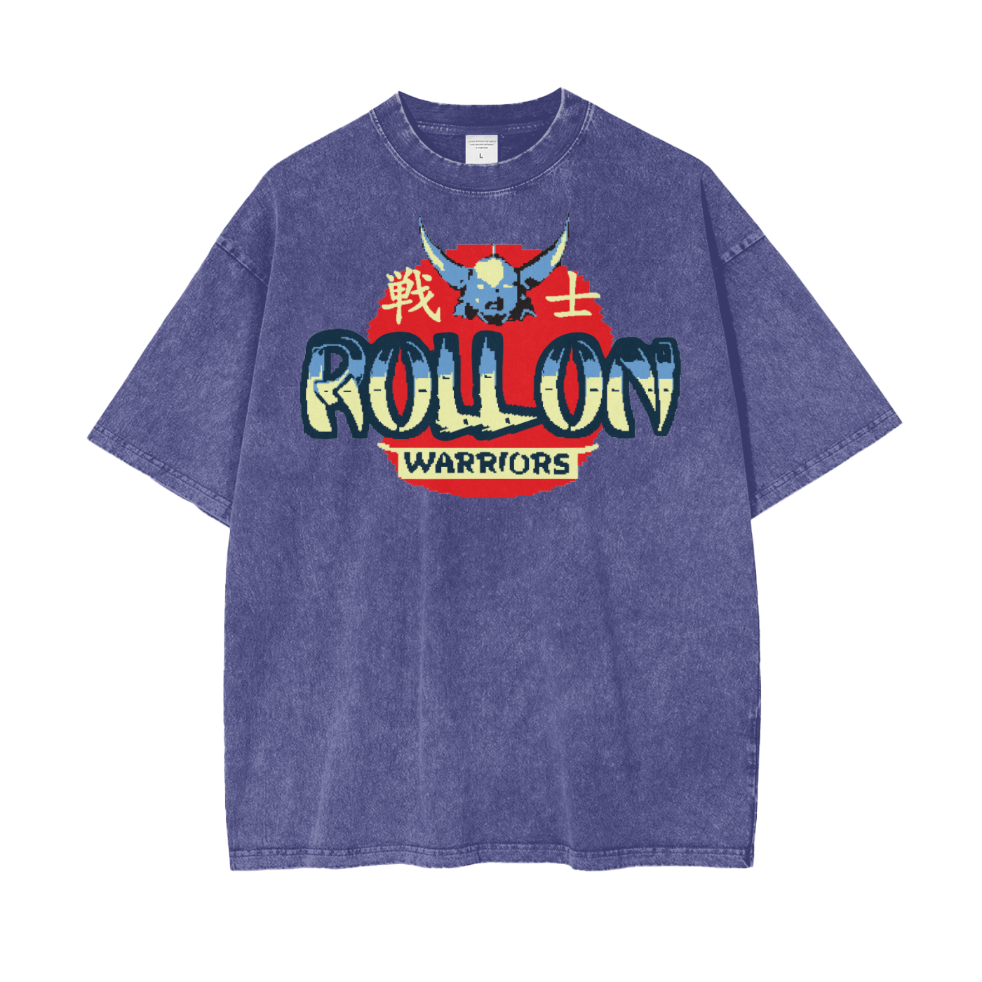 Anime Roll On Warriors Unisex Oversize Snow Washed T-Shirt