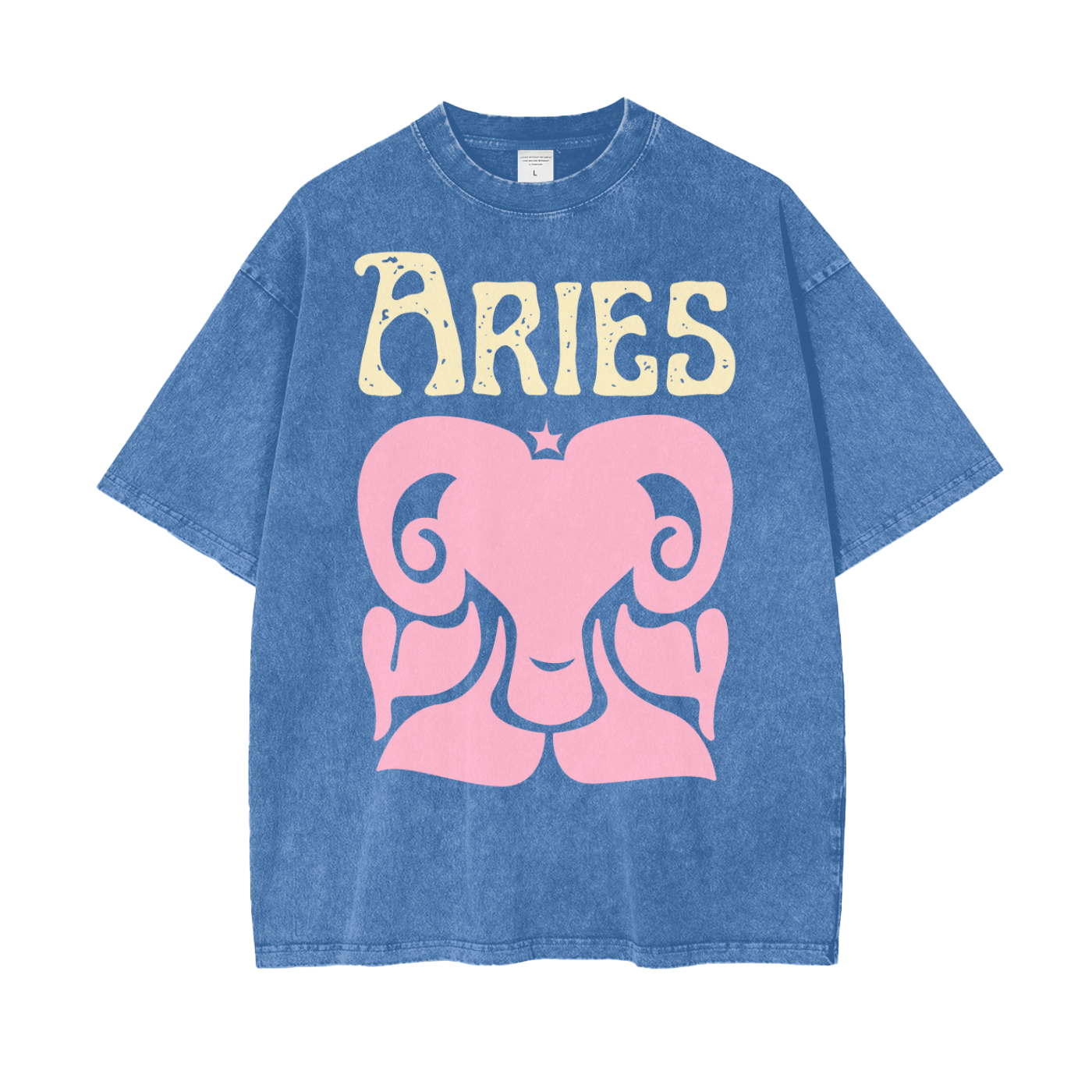 Zodiac Aries Psychedelic Snow Washed T-Shirt