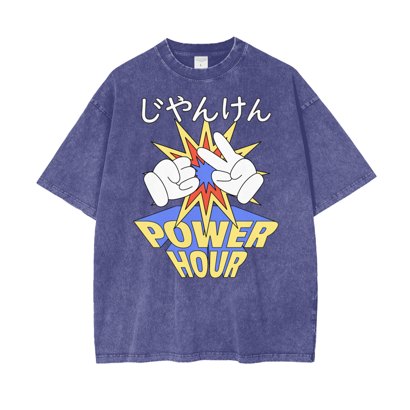 Janken Game Unisex Oversize Snow Washed T-Shirt