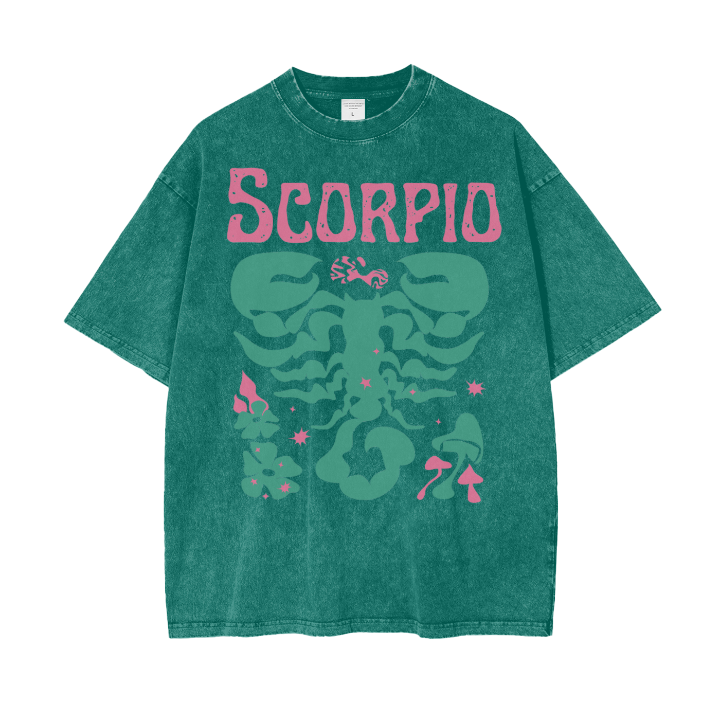 Zodiac Scorpio Psychedelic Unisex Oversized Snow Washed T-Shirt
