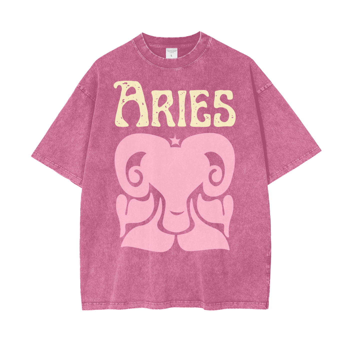 Zodiac Aries Psychedelic Snow Washed T-Shirt
