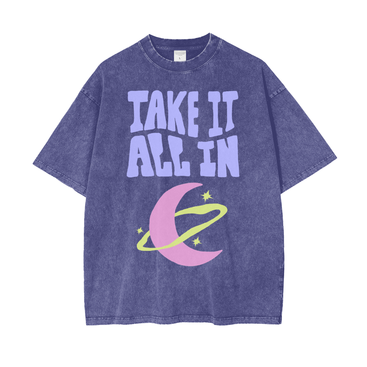 Moon Phase Oversize Snow Washed T-Shirt