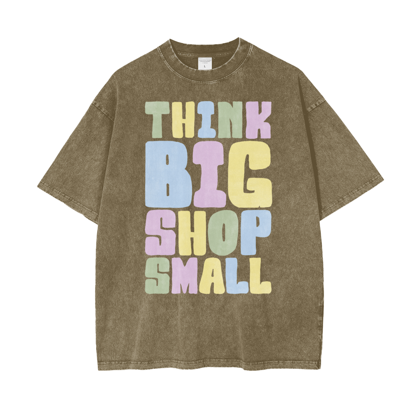 Think Big Unisex Oversize Snow Washed T-Shirt