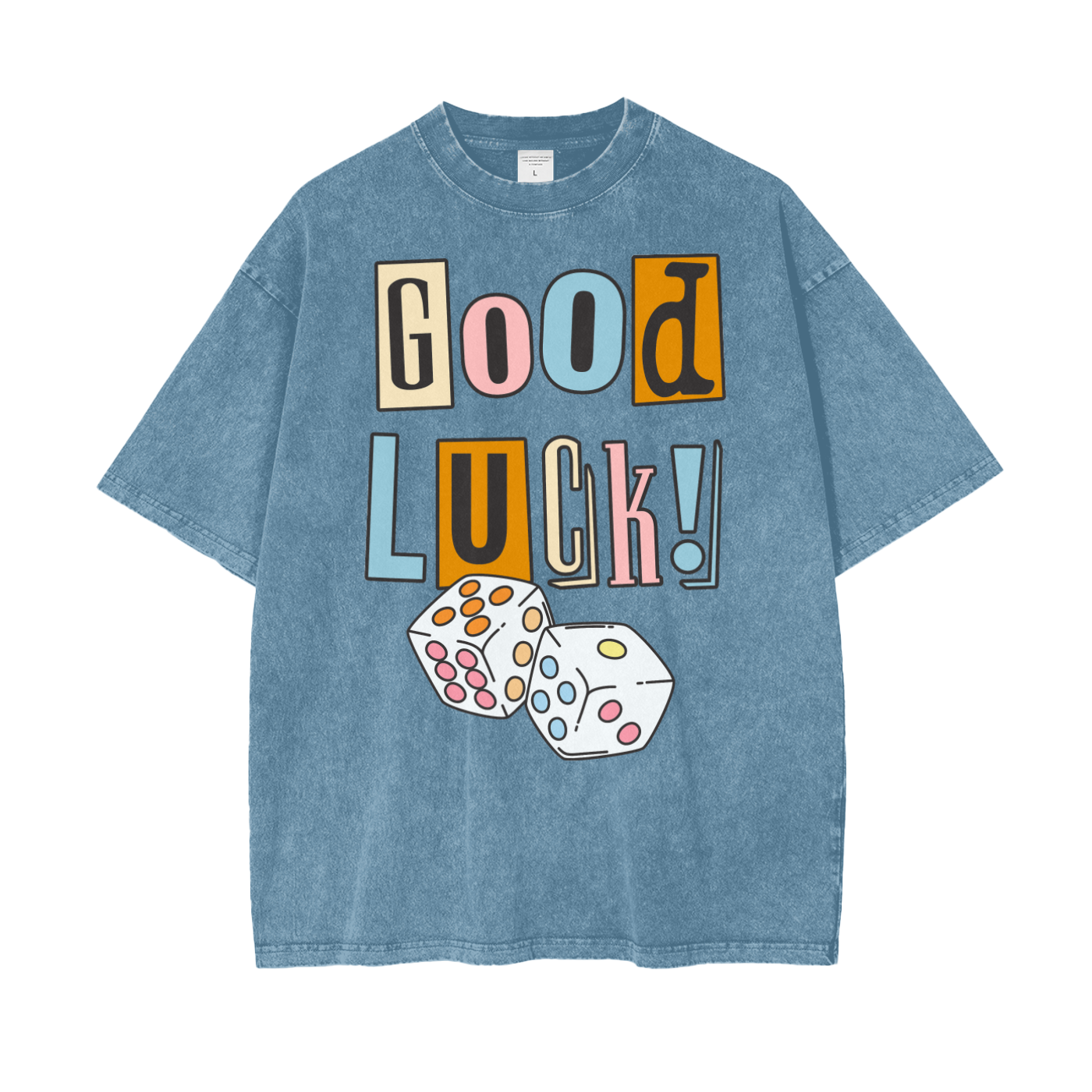 Good Luck Unisex Oversize Snow Washed T-Shirt