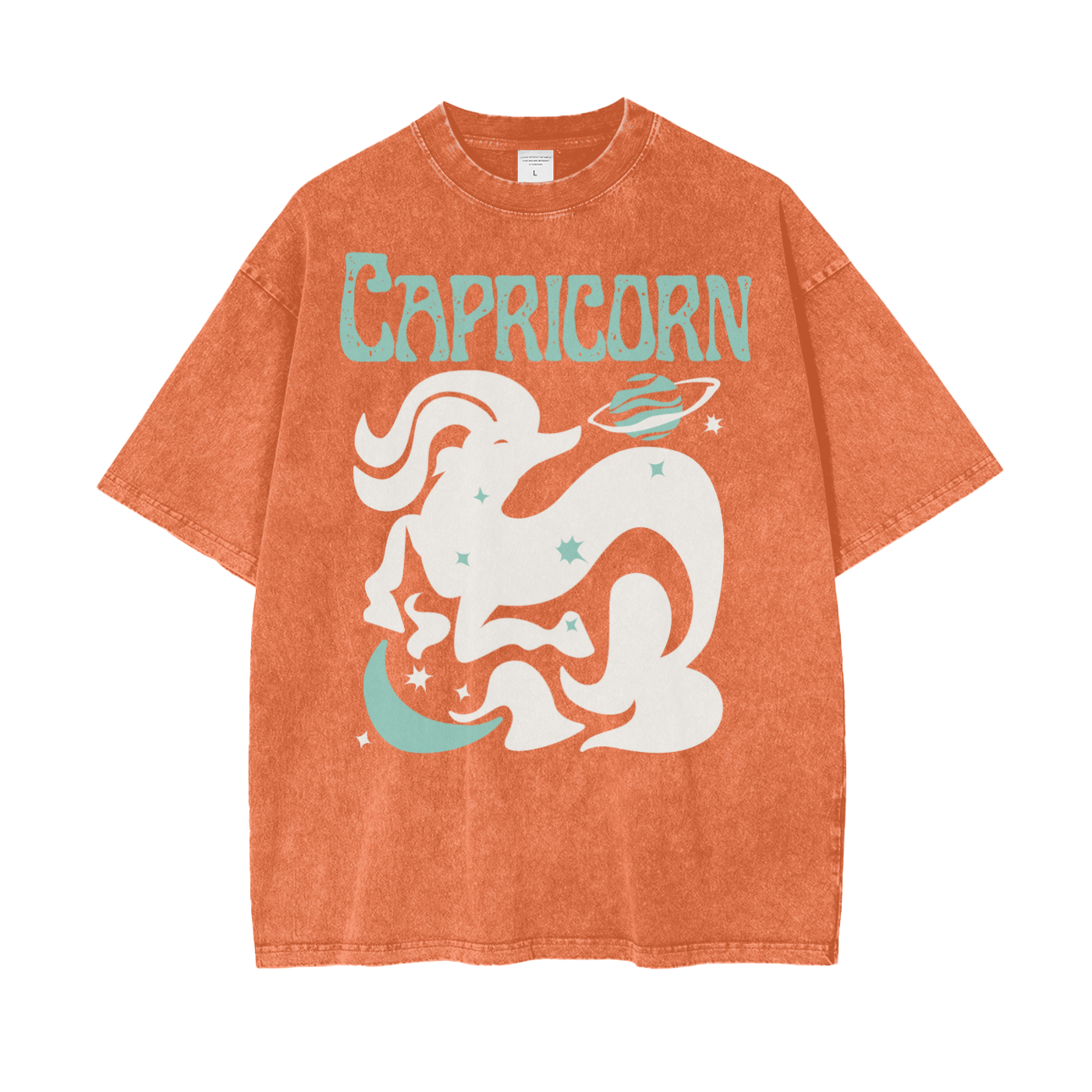Zodiac Capricorn Psychedelic Snow Washed T-Shirt