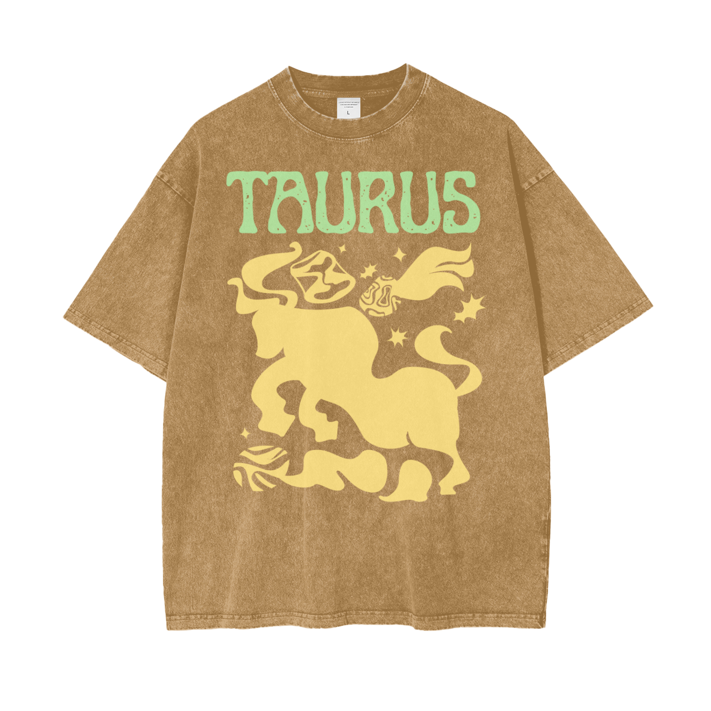 Zodiac Taurus Psychedelic Snow Washed T-Shirt