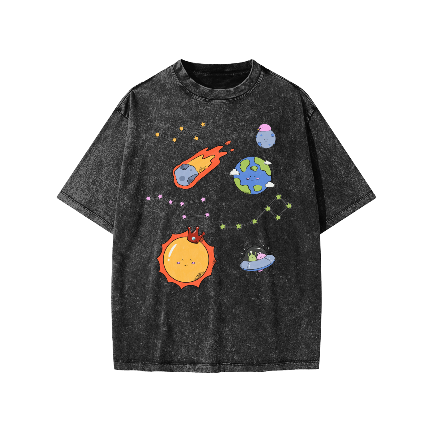 Planets Space Snow Washed KIDS Tee