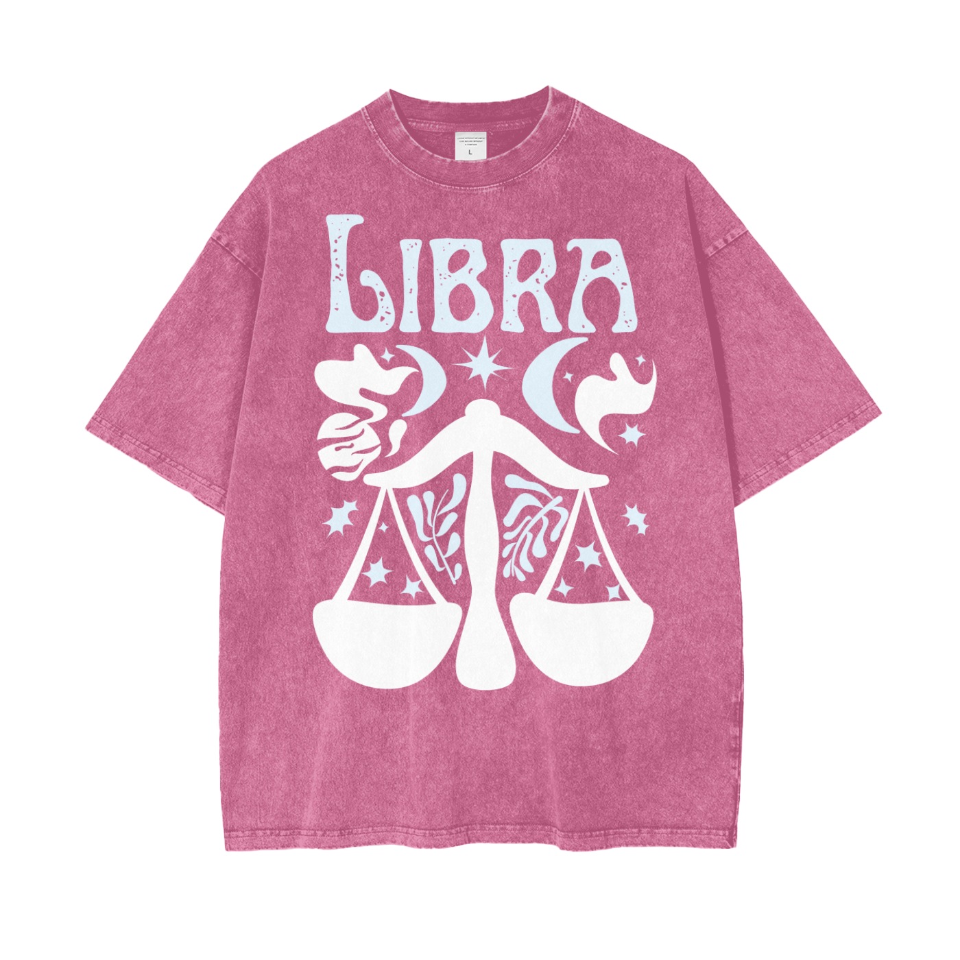 Zodiac Libra Psychedelic Snow Washed T-Shirt