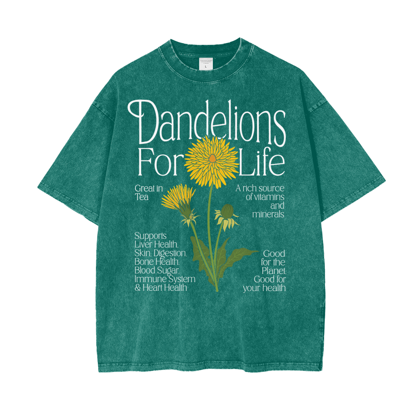Dandelions Unisex Oversized Snow Washed T-Shirt