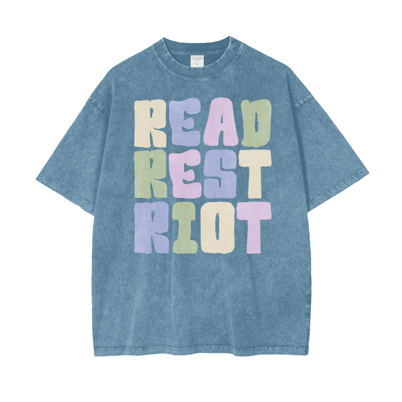 Read Rest Unisex Oversize Snow Washed T-Shirt