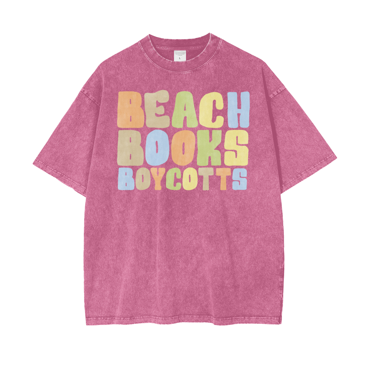Beach Books Unisex Oversize Snow Washed T-Shirt