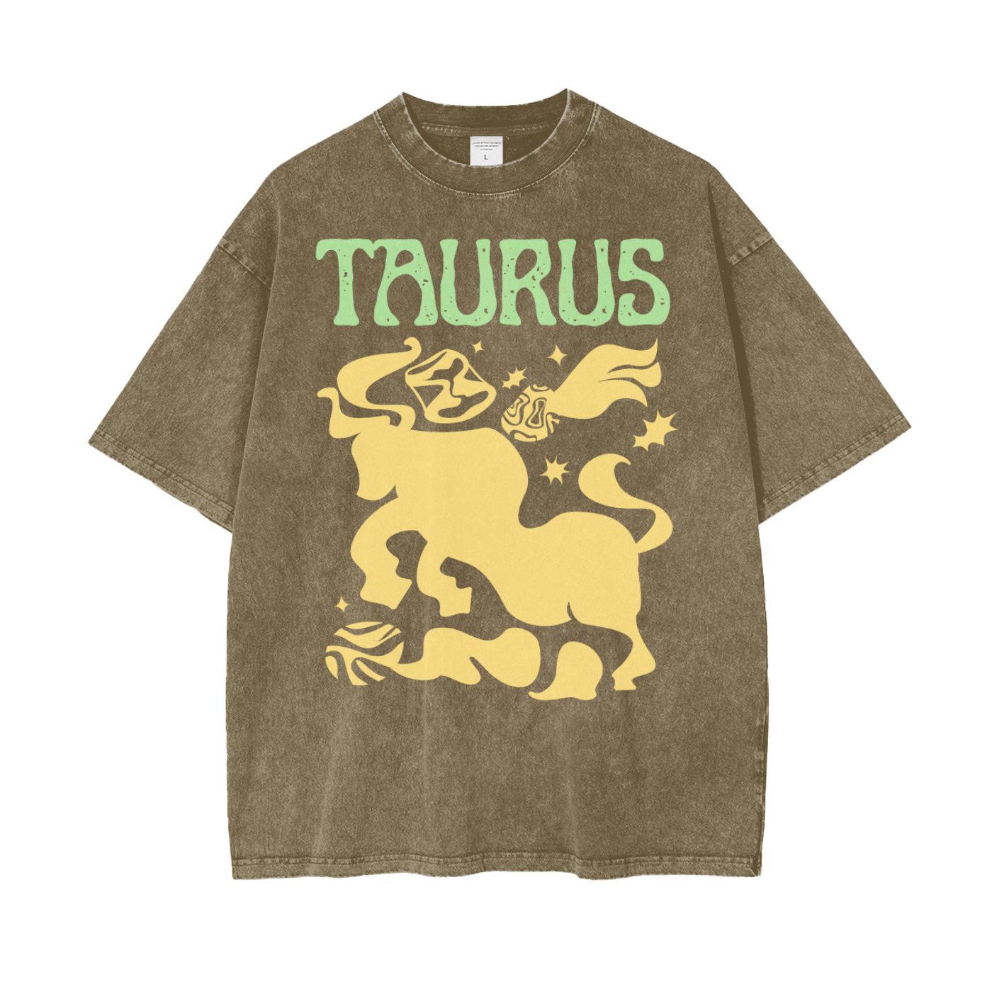 Zodiac Taurus Psychedelic Snow Washed T-Shirt
