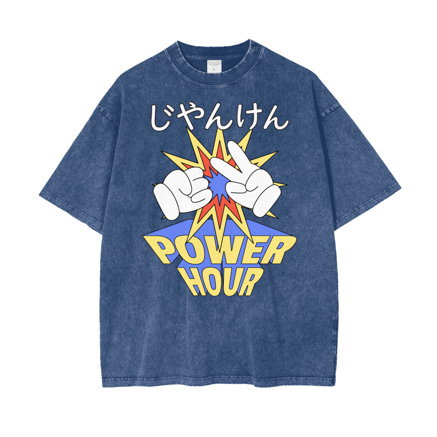 Janken Game Unisex Oversize Snow Washed T-Shirt