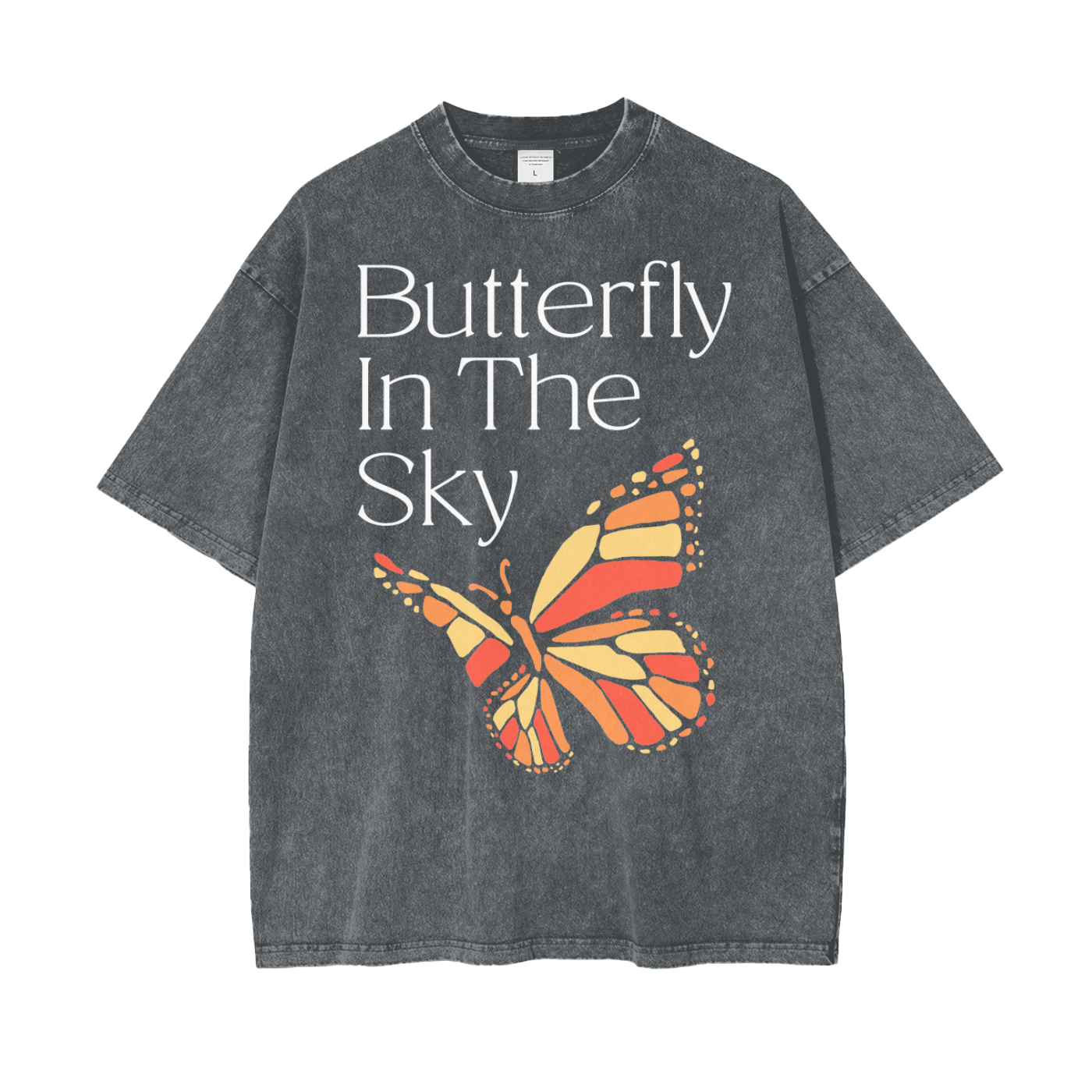 Butterfly Unisex Oversized Snow Washed T-Shirt