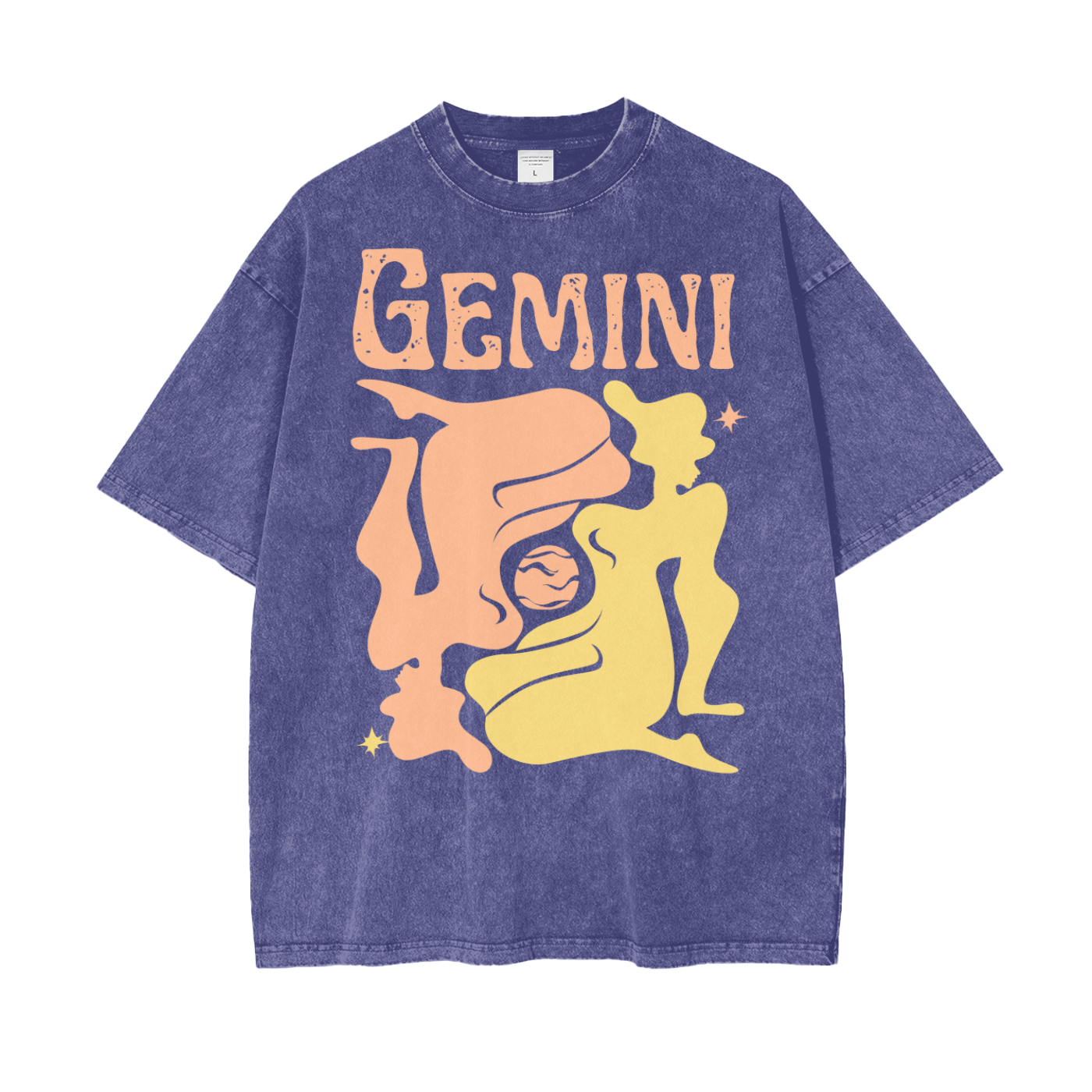 Zodiac Gemini Psychedelic Snow Washed T-Shirt