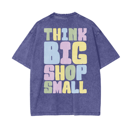 Think Big Unisex Oversize Snow Washed T-Shirt
