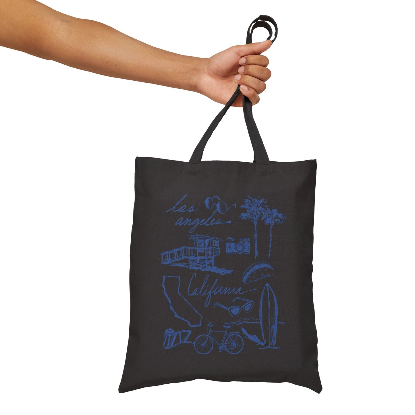 Los Angeles Cali Sketch Art Cotton Canvas Tote Bag