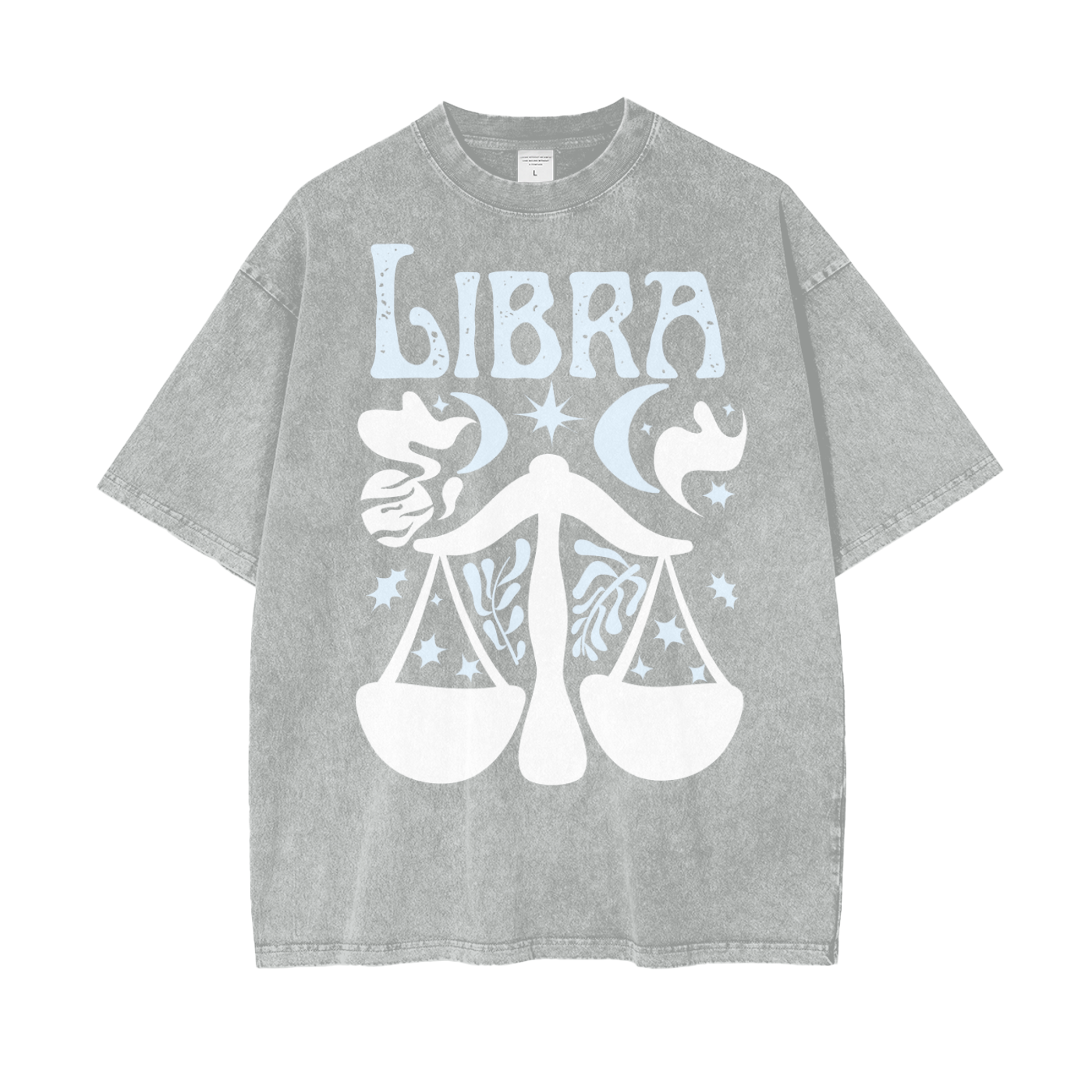 Zodiac Libra Psychedelic Snow Washed T-Shirt
