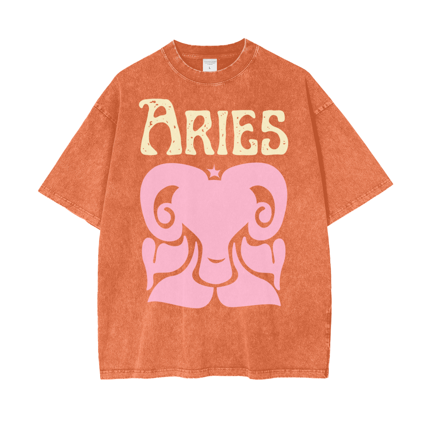 Zodiac Aries Psychedelic Snow Washed T-Shirt