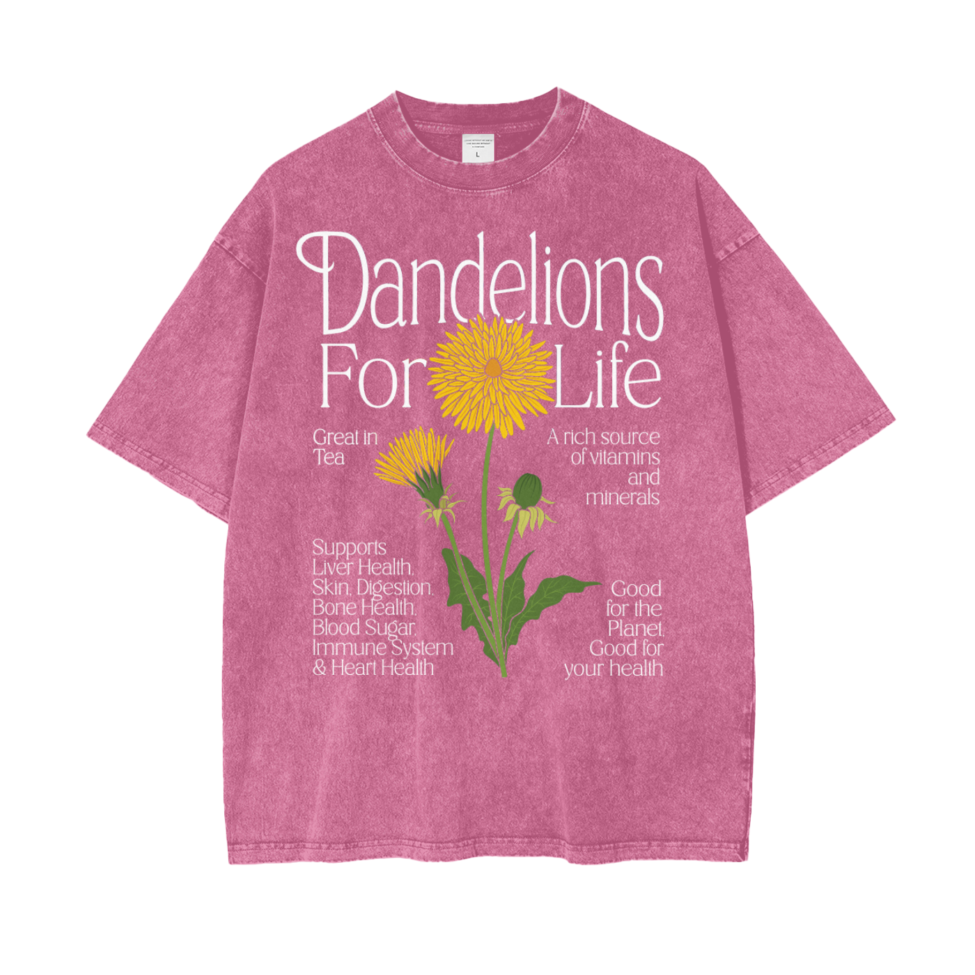 Dandelions Unisex Oversized Snow Washed T-Shirt