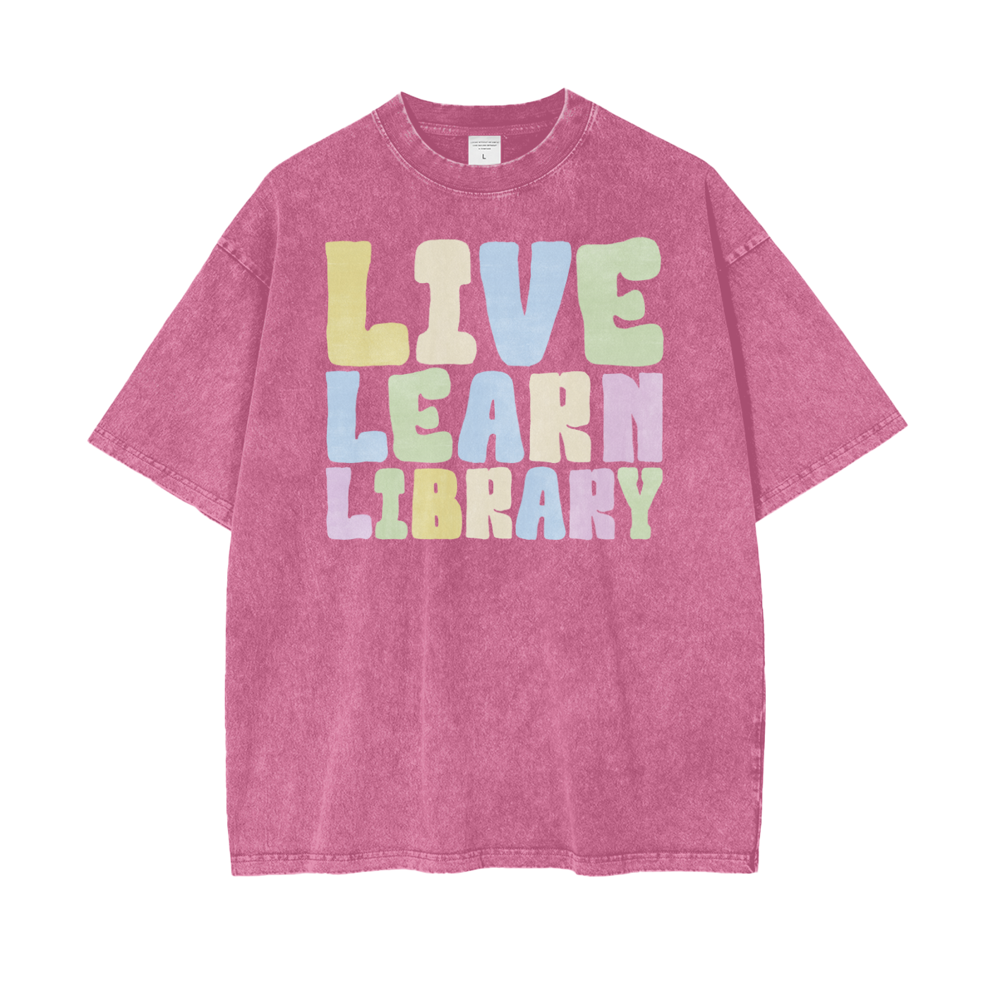 Live Library Unisex Oversize Snow Washed T-Shirt
