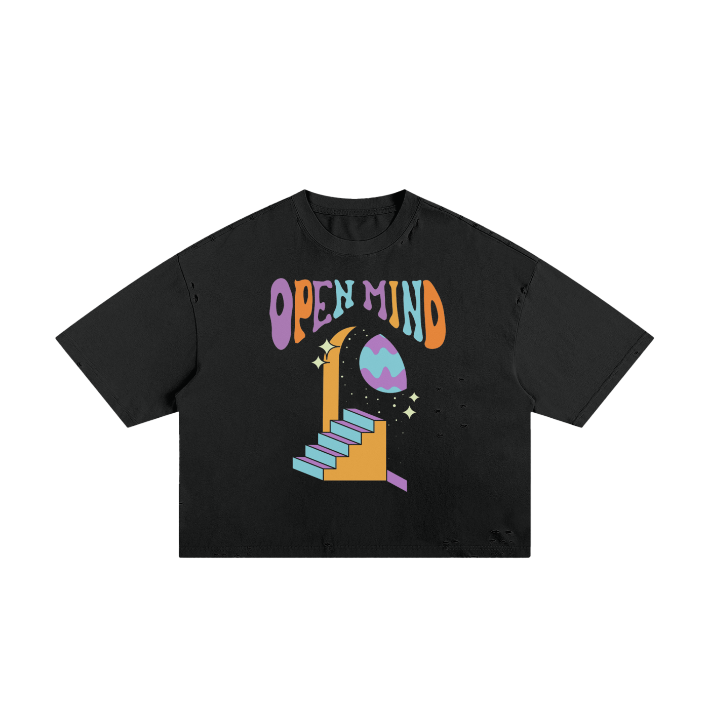 Open Mind Unisex Classic Frayed Boxy Tee