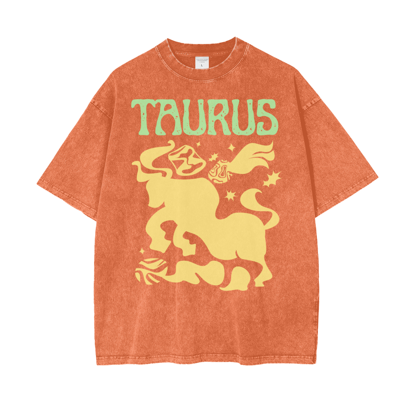 Zodiac Taurus Psychedelic Snow Washed T-Shirt