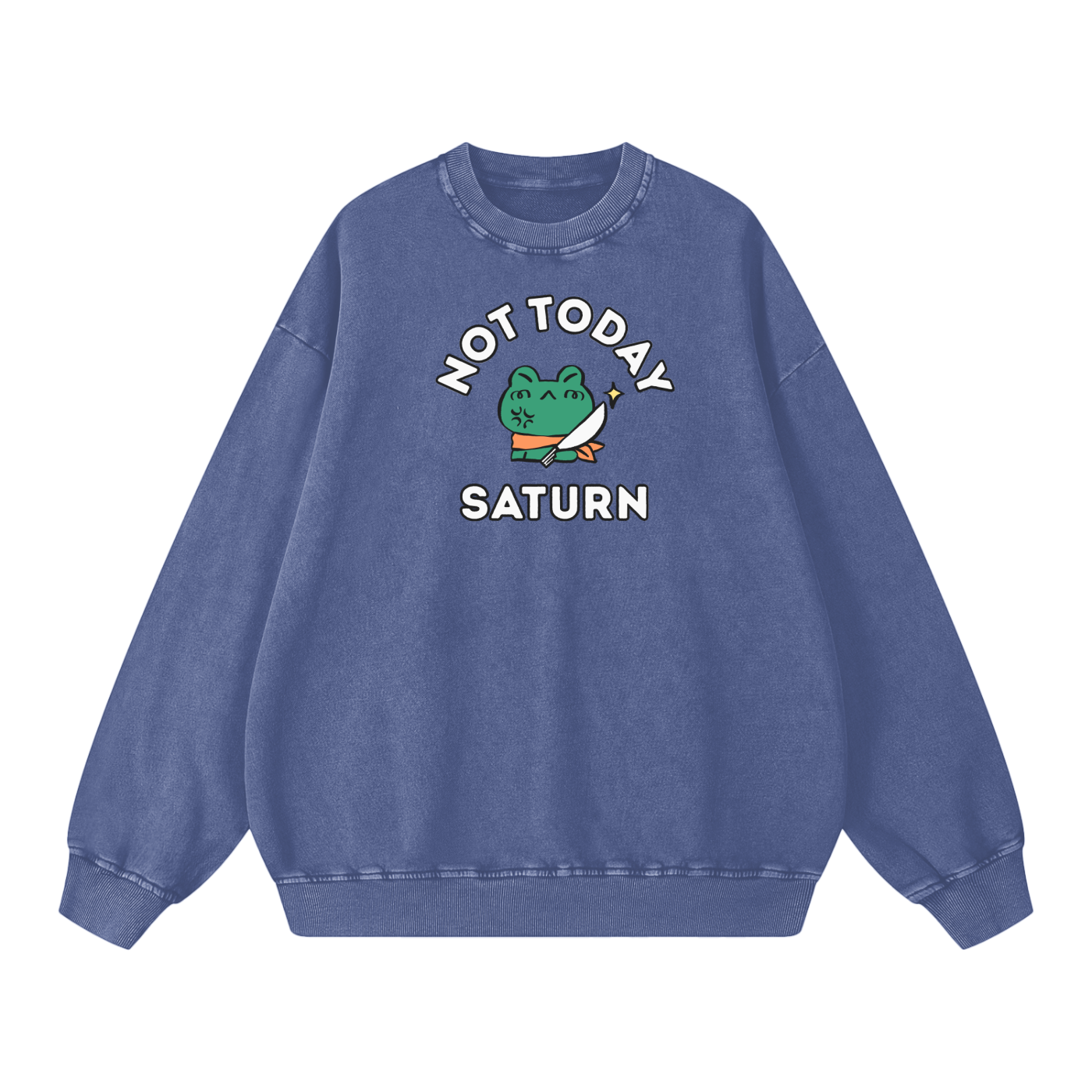 Not Today Frog Unisex Acid Wash Oversize Sweatshirt