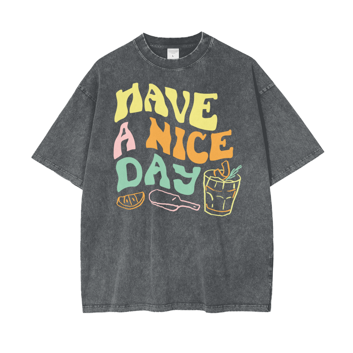 Nice Day Drinks Unisex Oversize Snow Washed T-Shirt