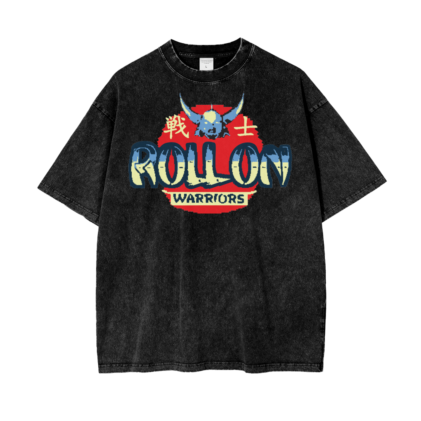 Anime Roll On Warriors Unisex Oversize Snow Washed T-Shirt