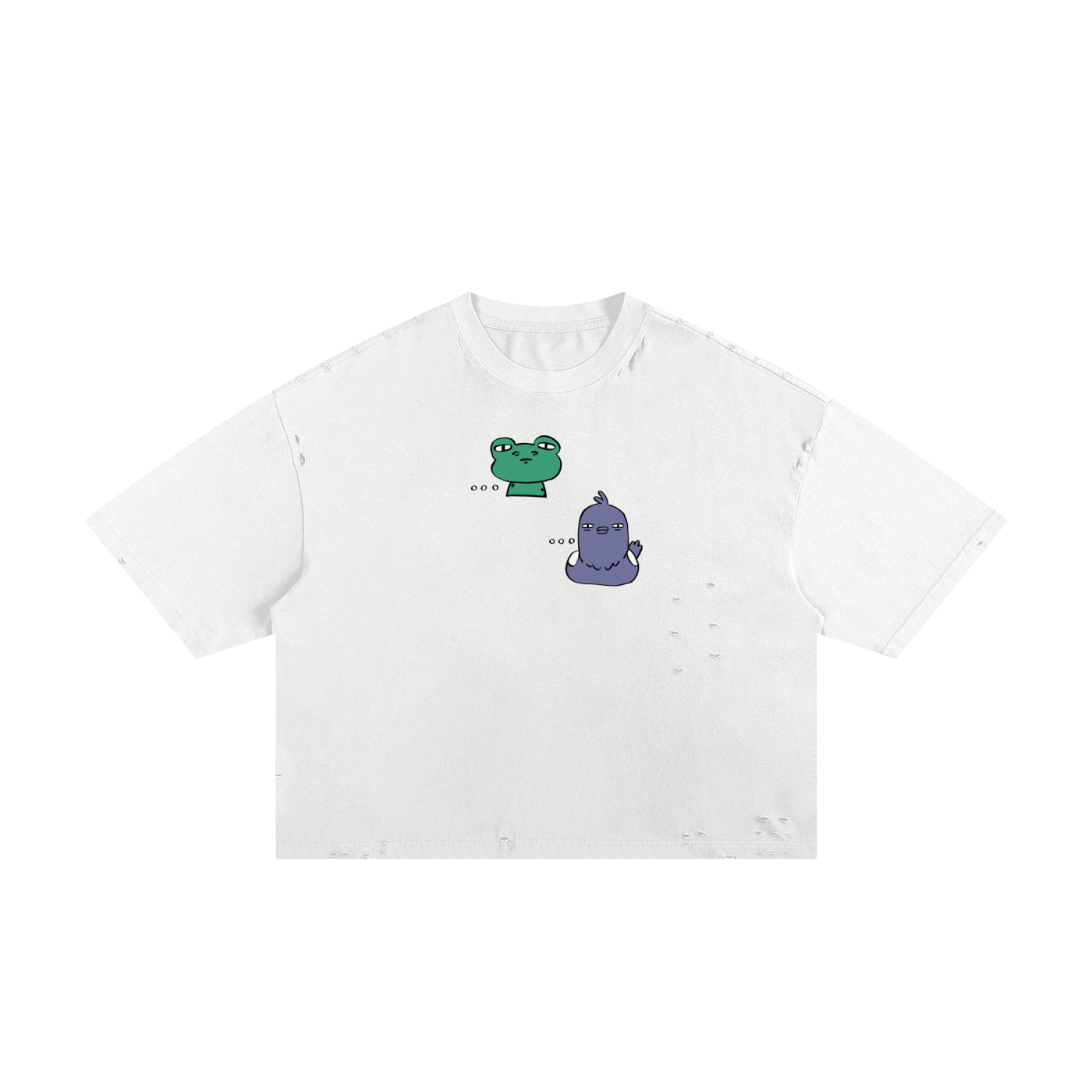 Detached Frog Unisex Classic Frayed Boxy Tee
