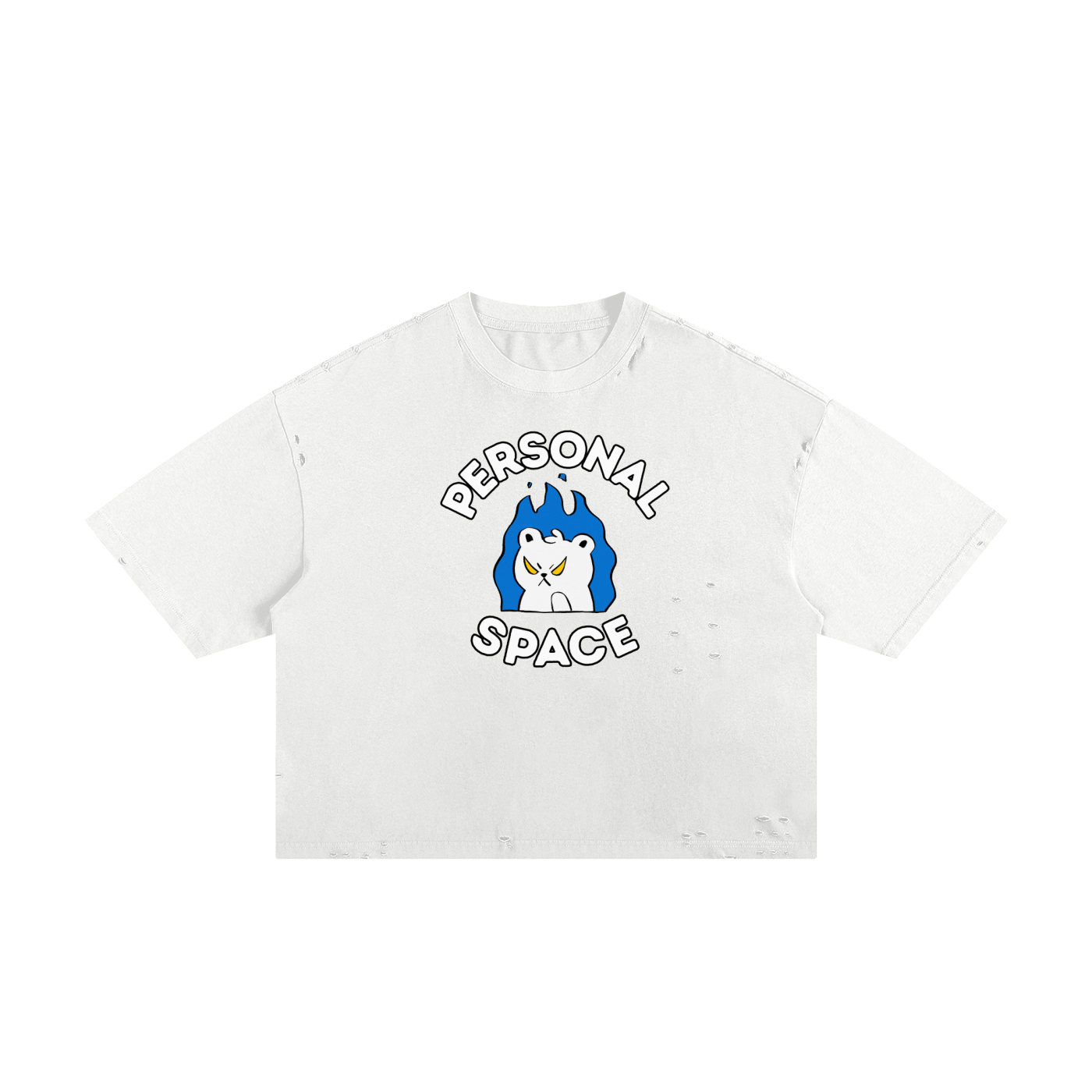 Need Space Bear Unisex Classic Frayed Boxy Tee
