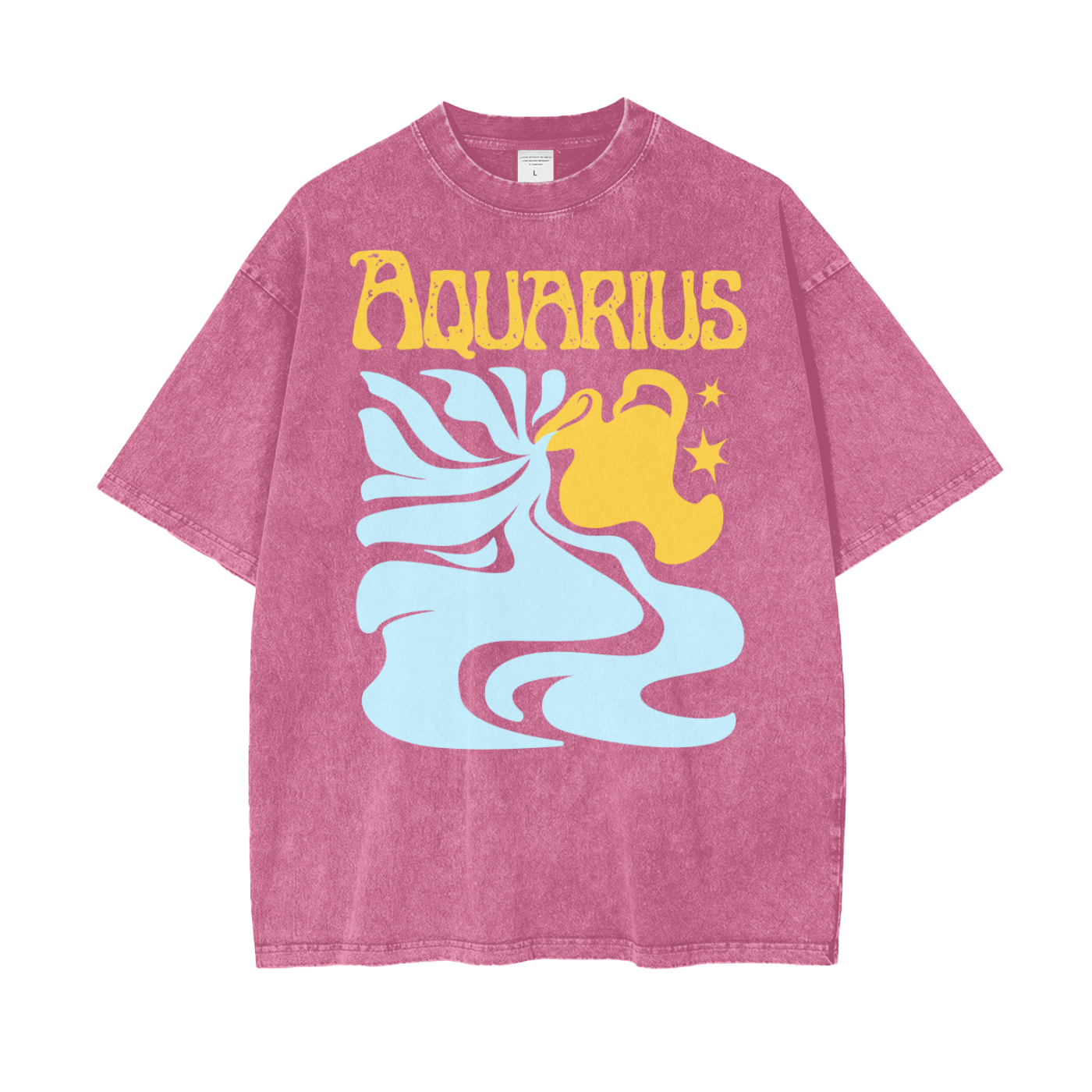 Zodiac Aquarius Psychedelic Snow Washed T-Shirt