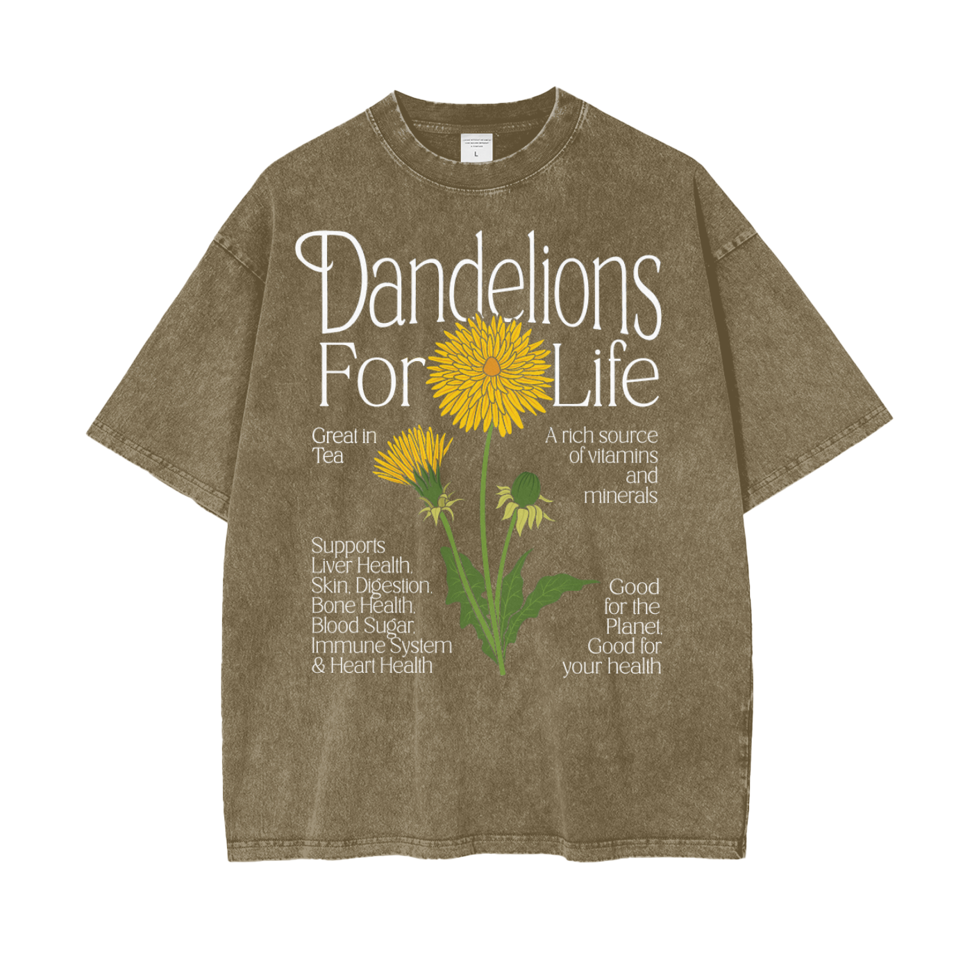 Dandelions Unisex Oversized Snow Washed T-Shirt