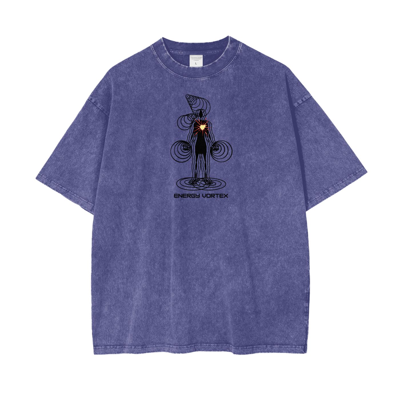 Energy Vortex Unisex Oversize Snow Washed T-Shirt