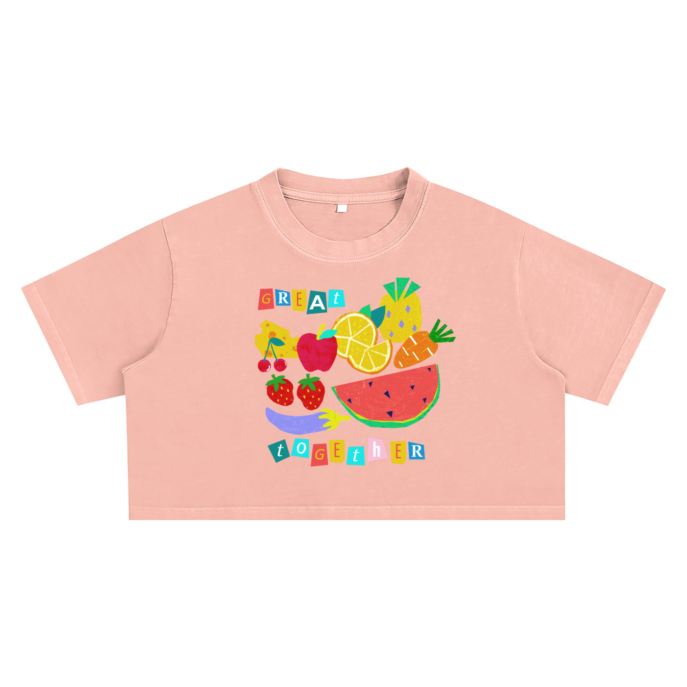 Fruits Snow Washed Crop Top