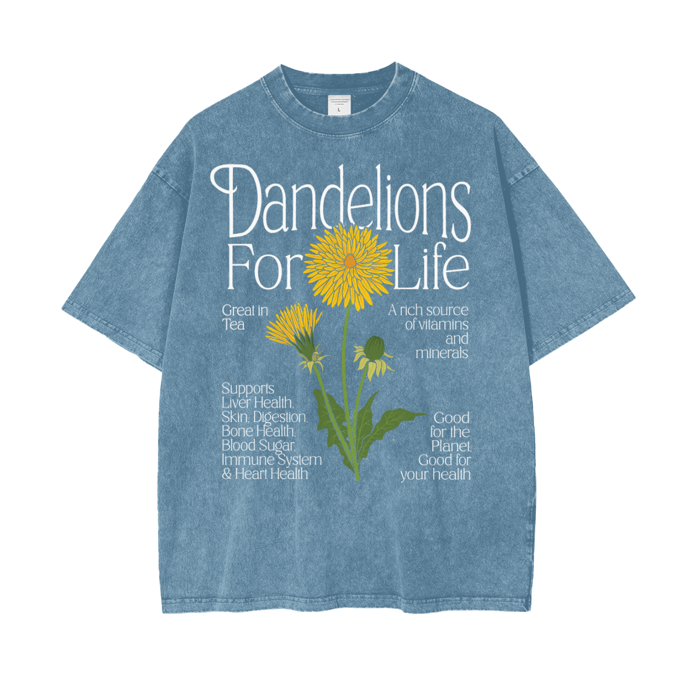 Dandelions Unisex Oversized Snow Washed T-Shirt