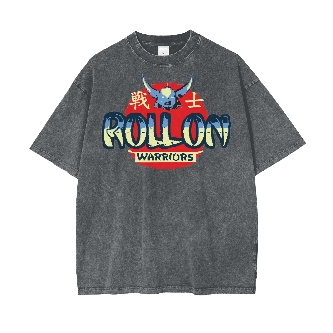 Anime Roll On Warriors Unisex Oversize Snow Washed T-Shirt