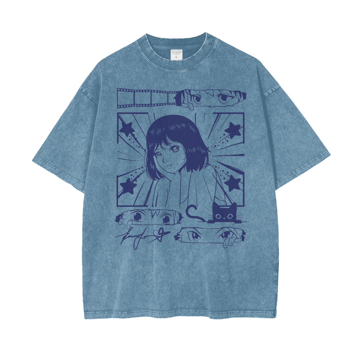 Anime Film Idol Unisex Oversize Snow Washed T-Shirt