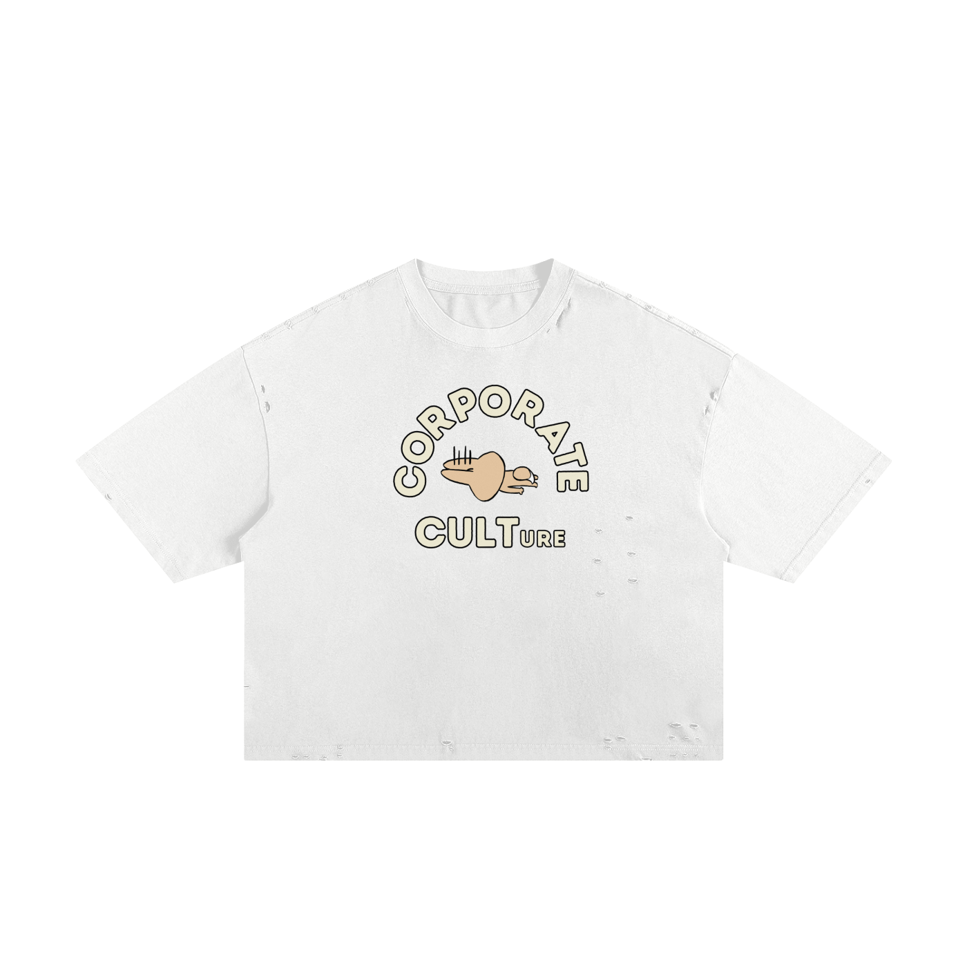 Corp Cult Bunny Unisex Classic Frayed Boxy Tee