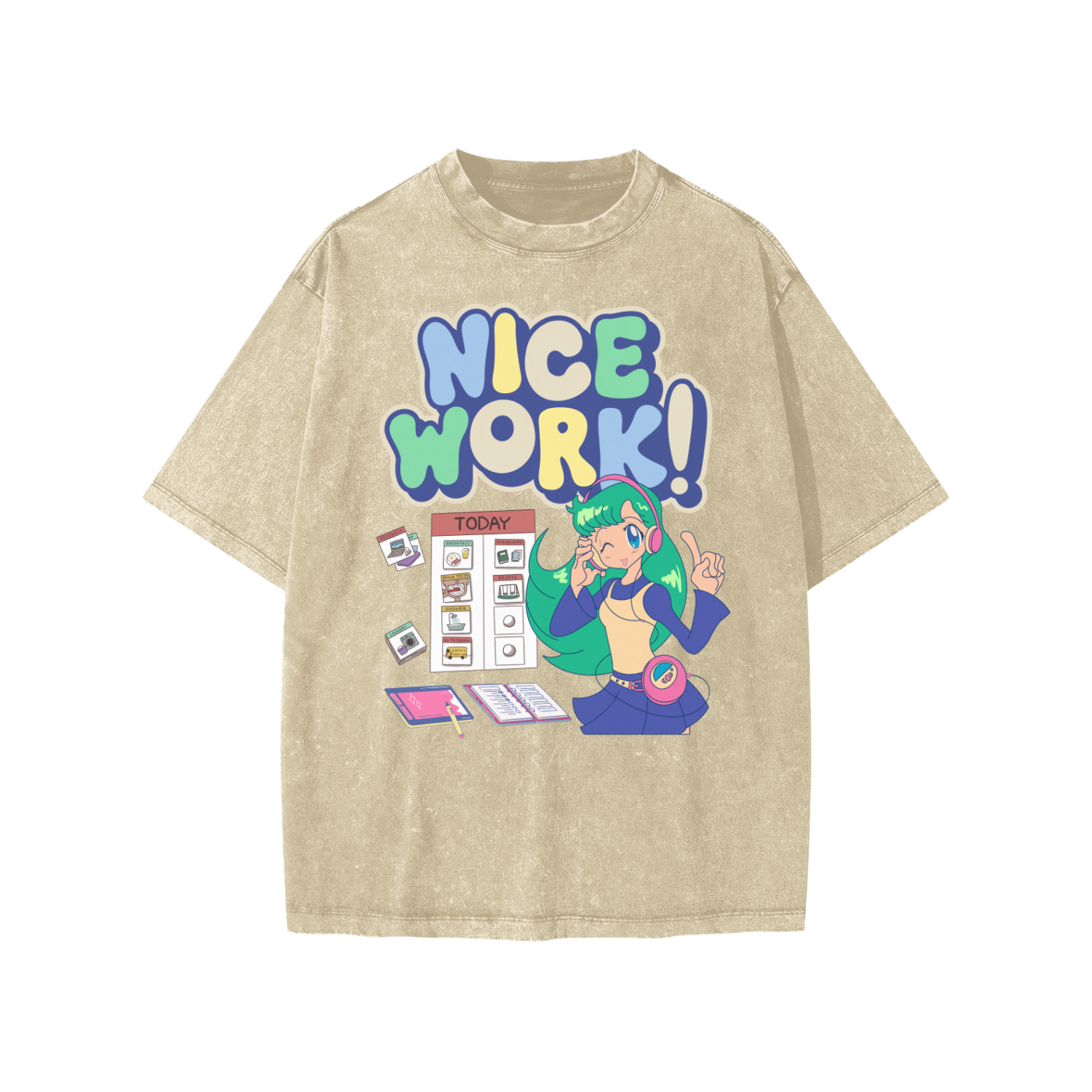 Anime Nice Work! Snow Washed KIDS Tee