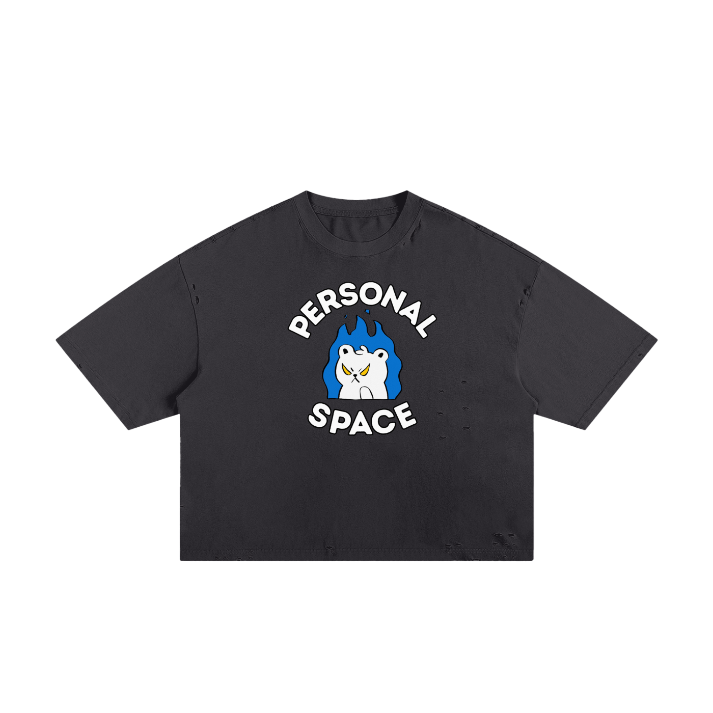 Need Space Bear Unisex Classic Frayed Boxy Tee